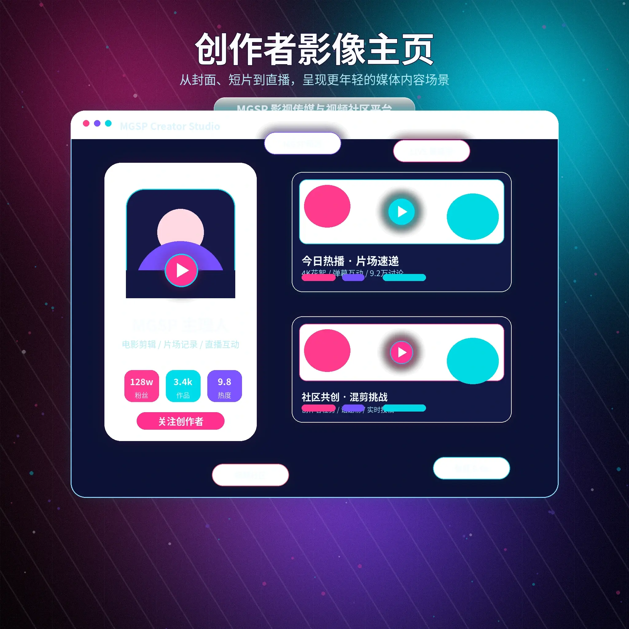 蘑菇视频创作者内容展示